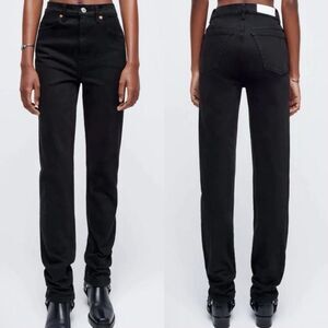Re/Done 70's Orginals Black Straight Jeans High Rise Size 25
